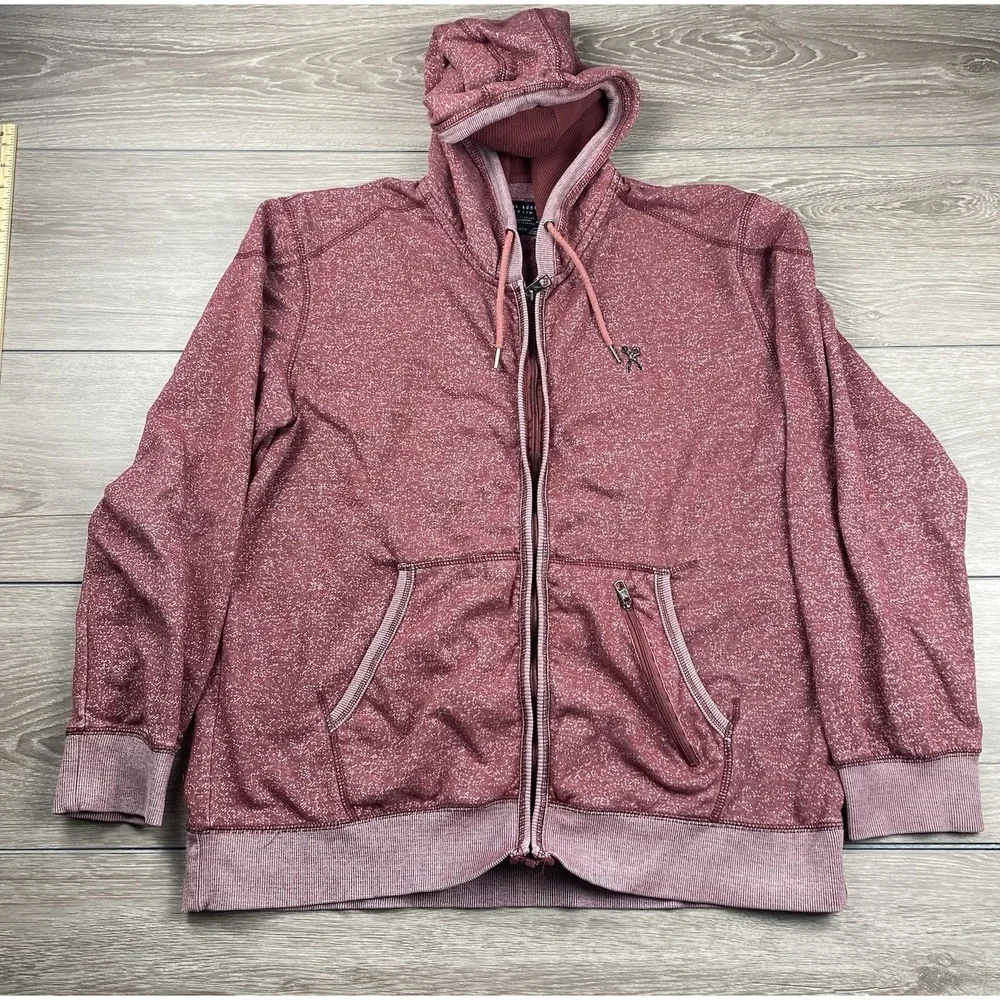 Marc Ecko Men's Cut And Sew Full Zip‎ Hooded Sweatshirt Red Size 2XL